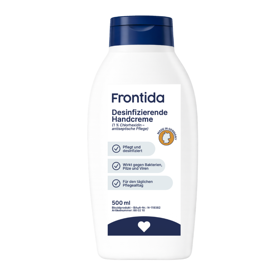 Frontida Desinfizierende Handcreme 1 % CHX · 500 ml